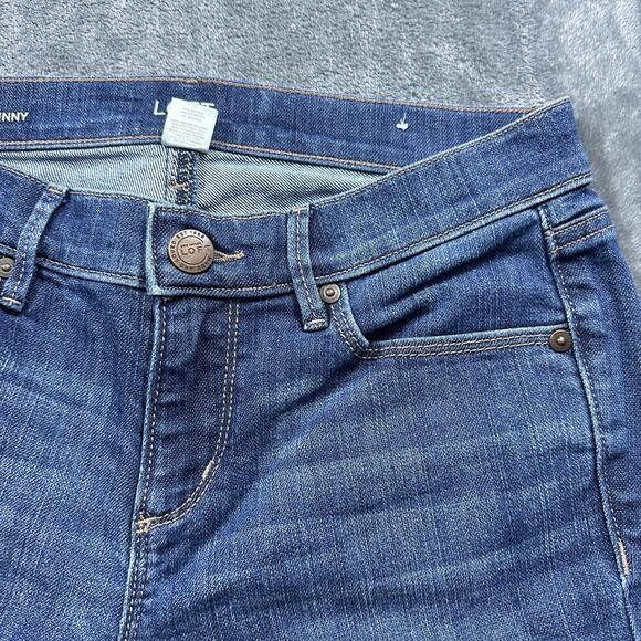 Ann Taylor Loft Outlet Modern Skinny Jeans Womens 2 Blue Dark Denim‎ Stretch - Picture 3 of 13